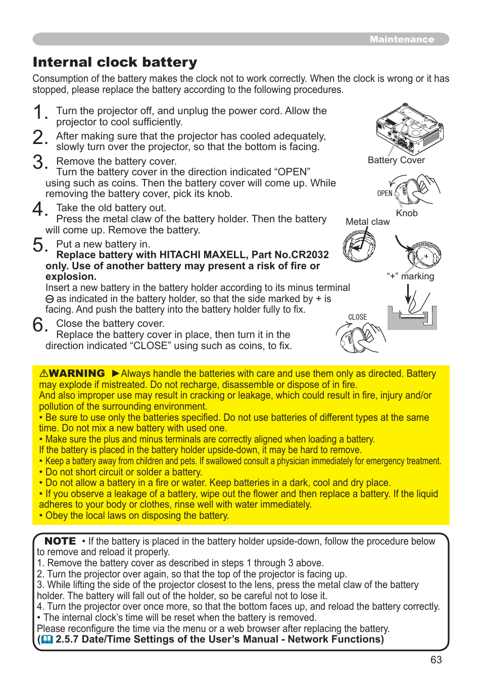 Hitachi CP-X608 User Manual | Page 63 / 72