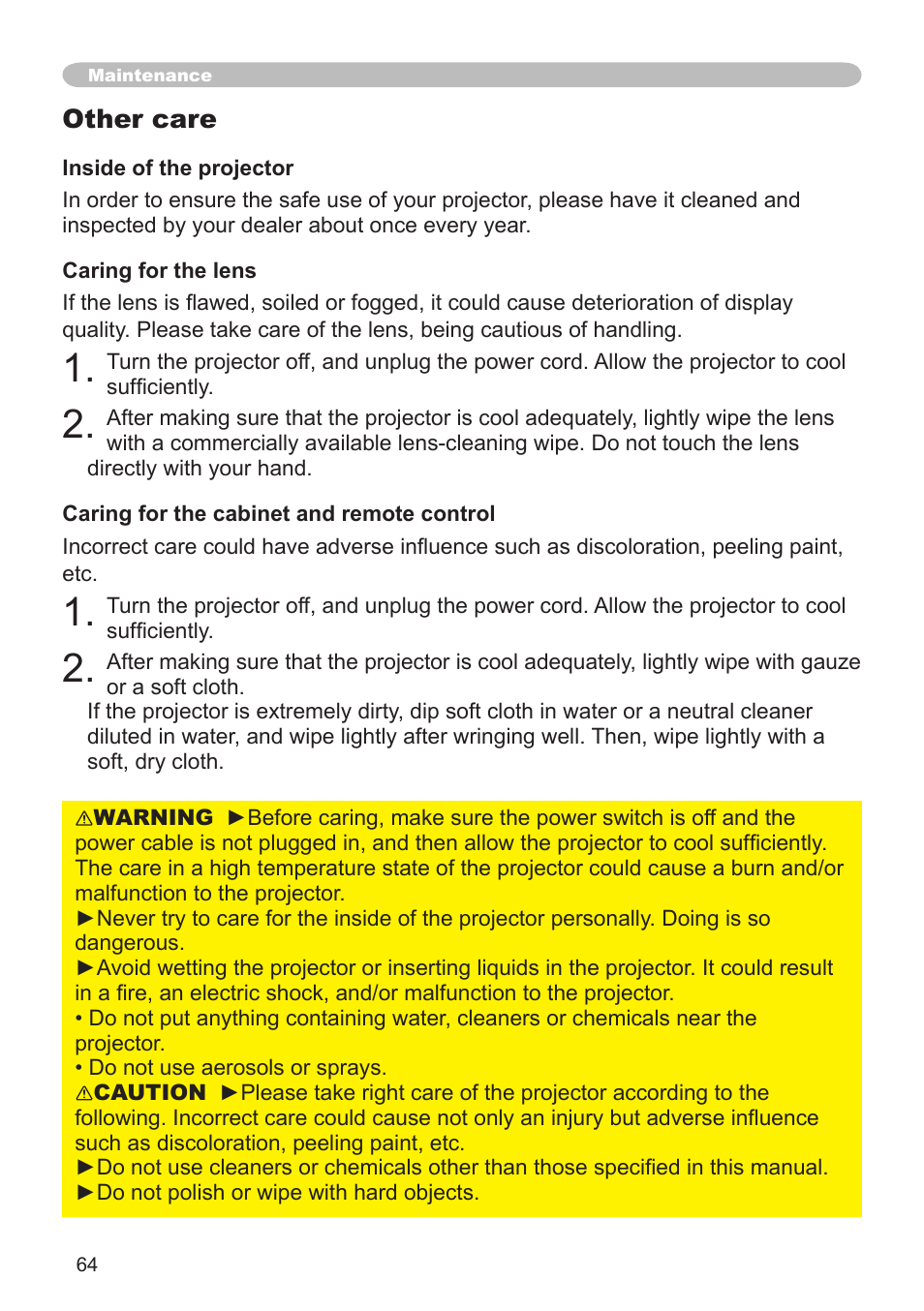 Hitachi CP-X608 User Manual | Page 64 / 72