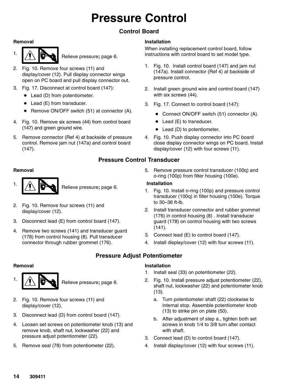 Pressure control | Hitachi GMAX 309411E User Manual | Page 14 / 26