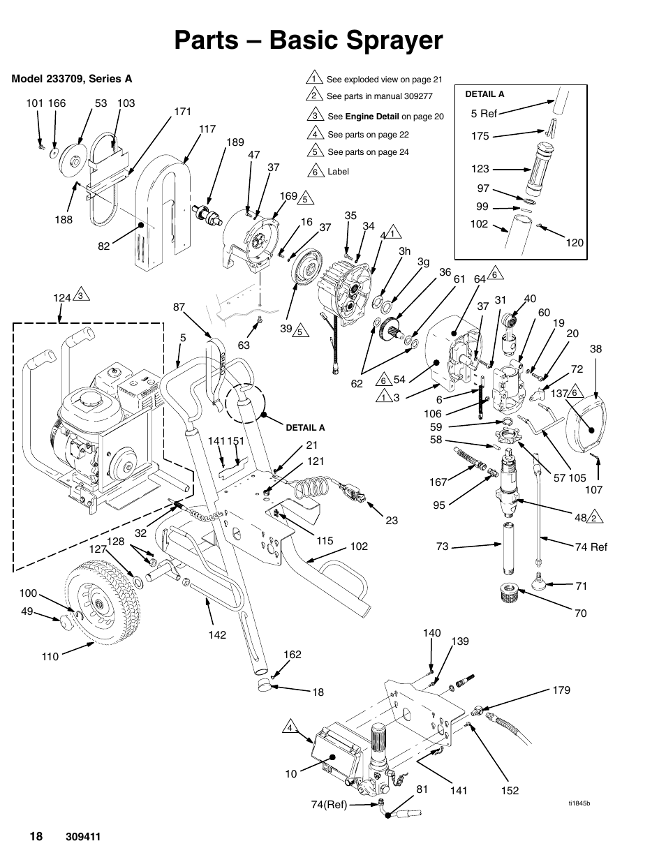 Parts – basic sprayer | Hitachi GMAX 309411E User Manual | Page 18 / 26