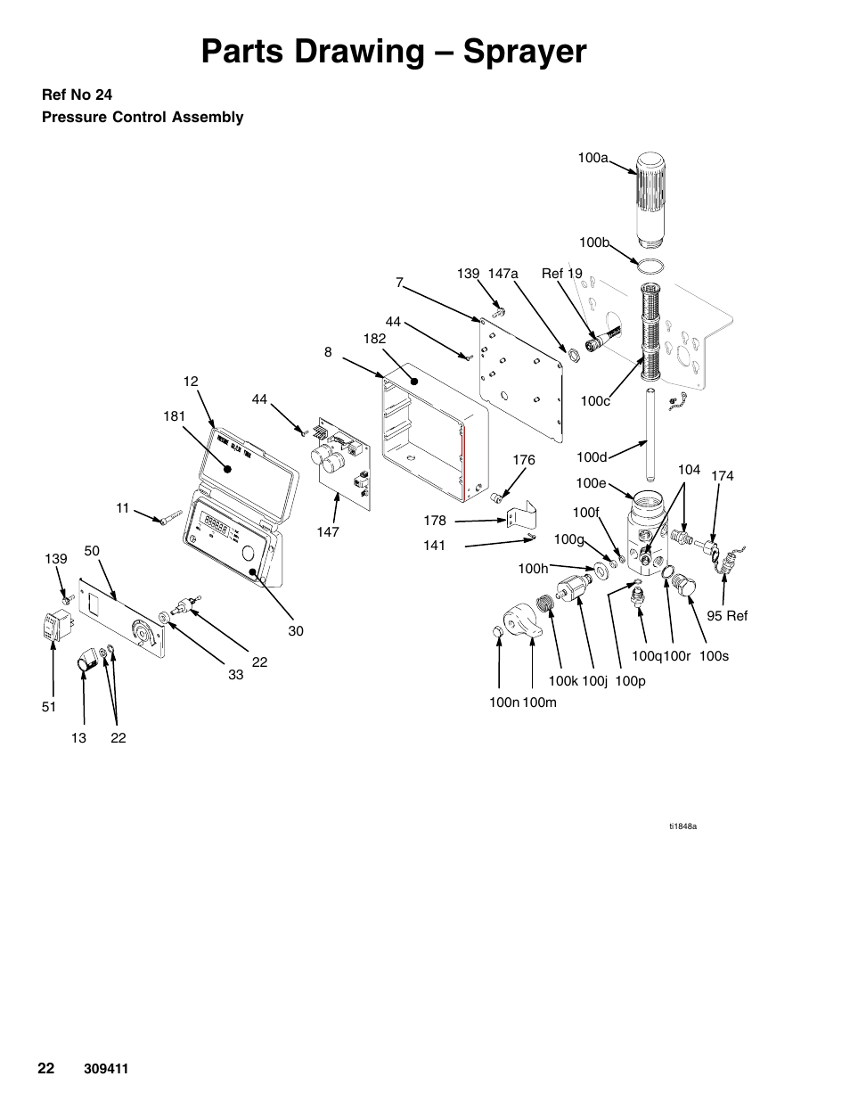Parts drawing – sprayer | Hitachi GMAX 309411E User Manual | Page 22 / 26