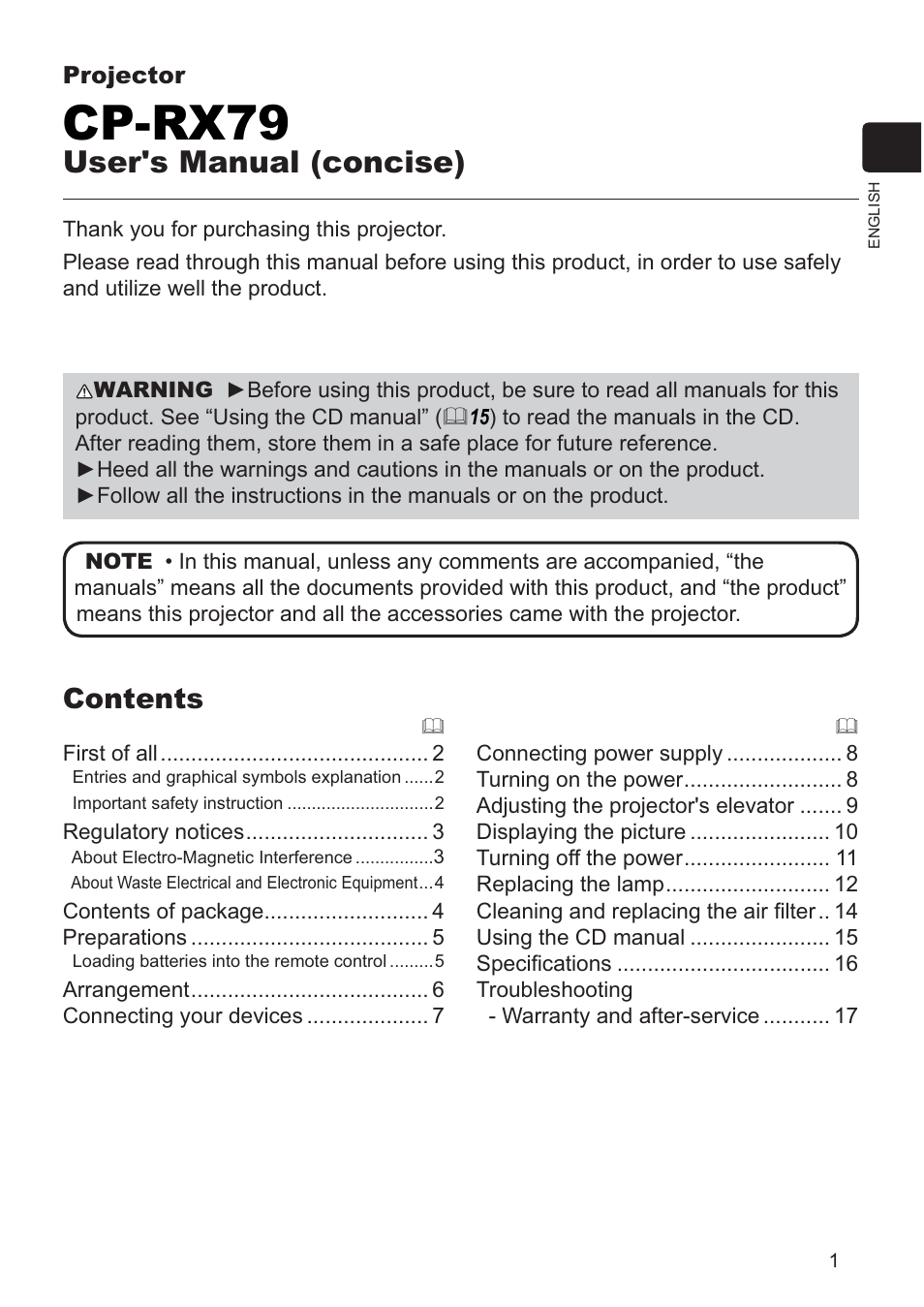 Hitachi CP-RX79 User Manual | Page 73 / 95