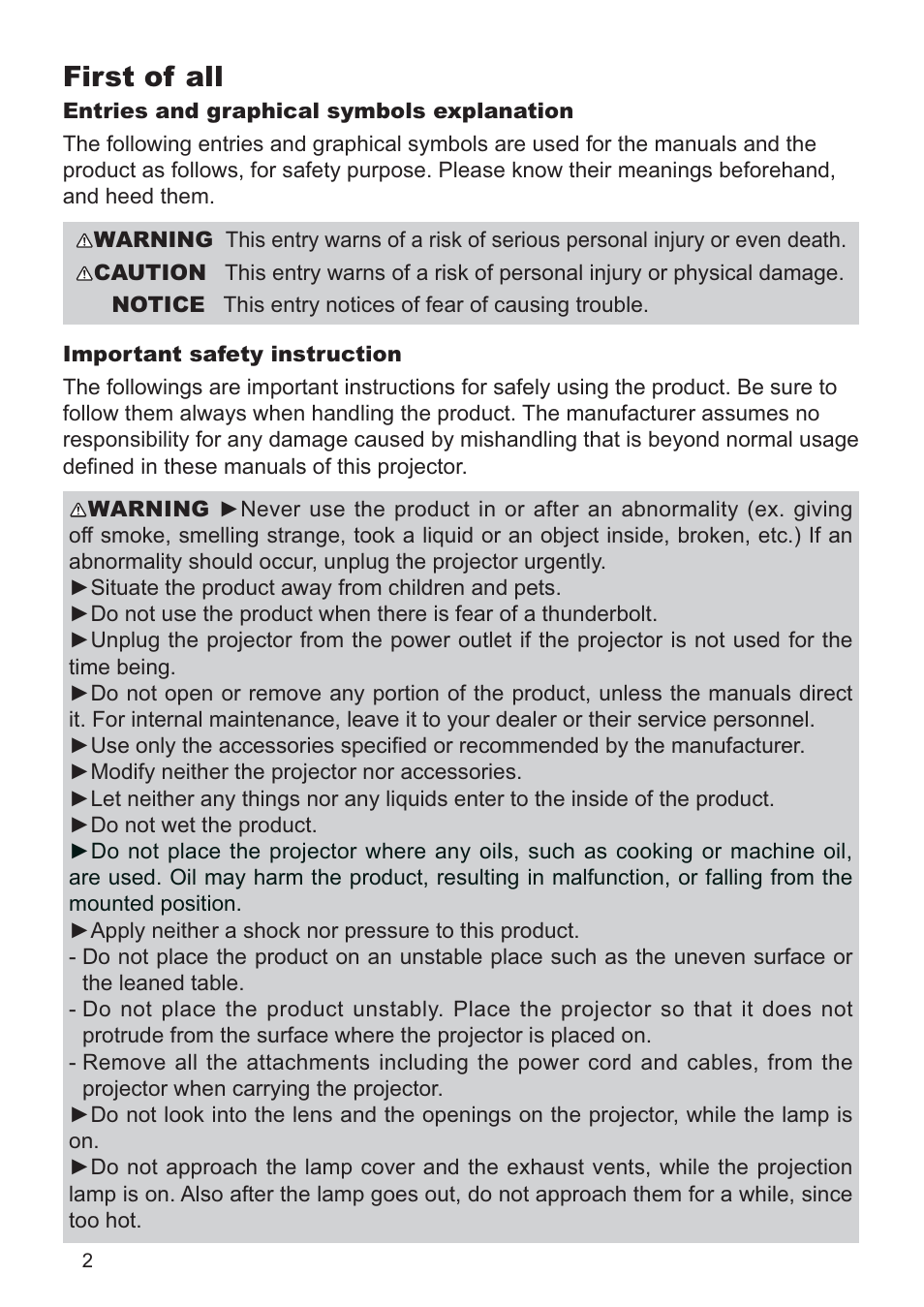 First of all | Hitachi CP-RX79 User Manual | Page 74 / 95