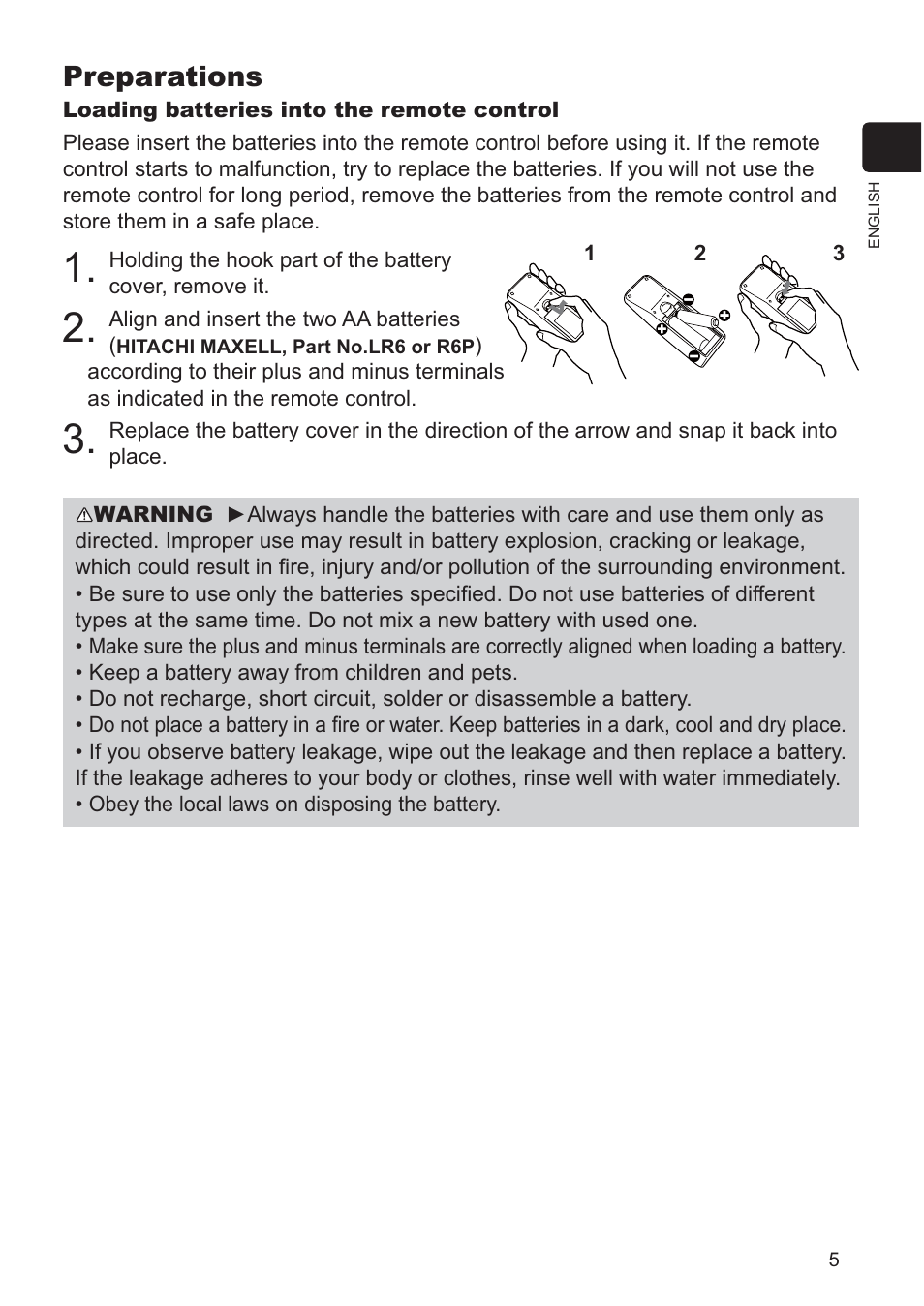 Preparations | Hitachi CP-RX79 User Manual | Page 77 / 95