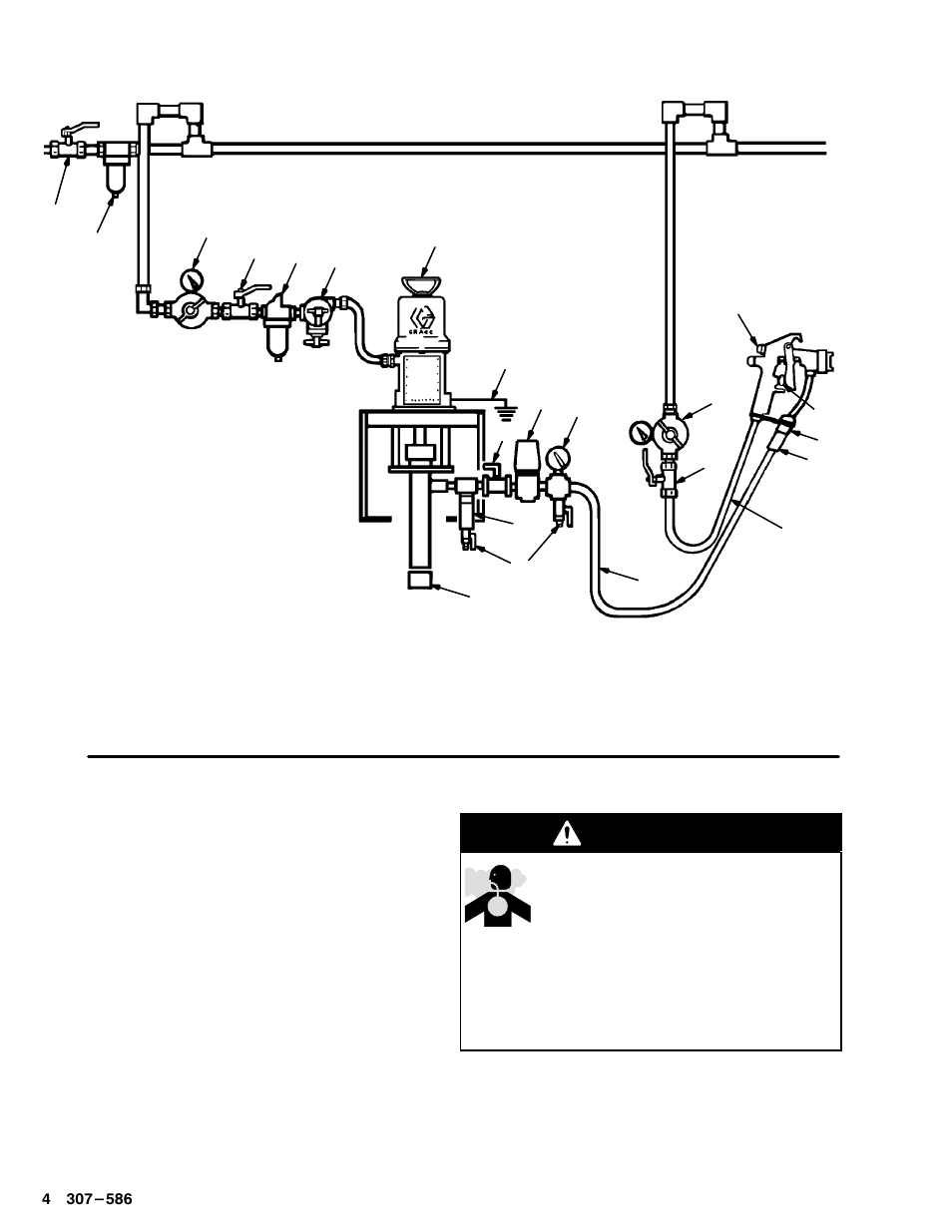 Installation, Warning, Typical installation | Ventilate the spray booth | Hitachi AA 2000 User Manual | Page 4 / 24