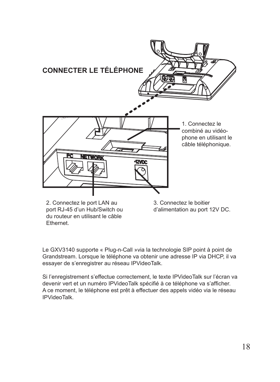 Connecter le téléphone | Hitachi GXV3140 User Manual | Page 19 / 22