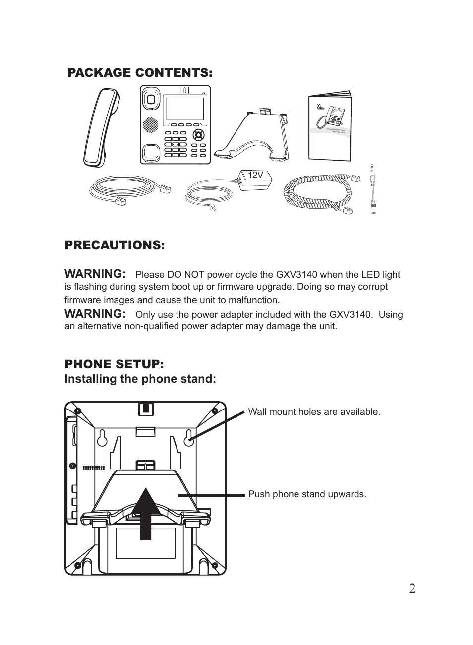Precautions: warning, Warning | Hitachi GXV3140 User Manual | Page 3 / 22