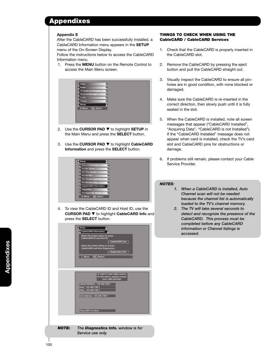 Appendixes | Hitachi 50VG825 User Manual | Page 100 / 104