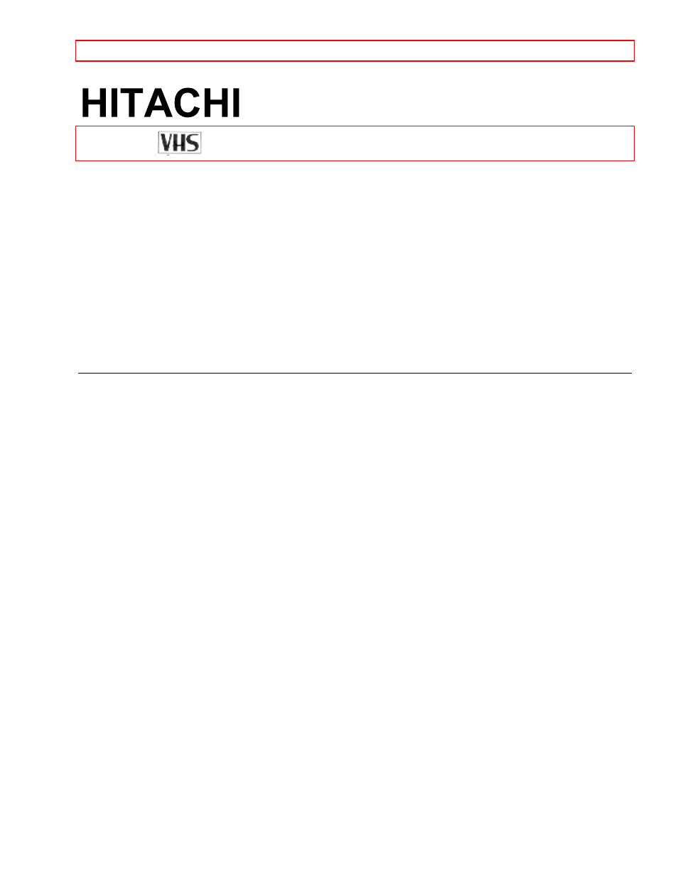 Hitachi VTFX610A User Manual | 35 pages