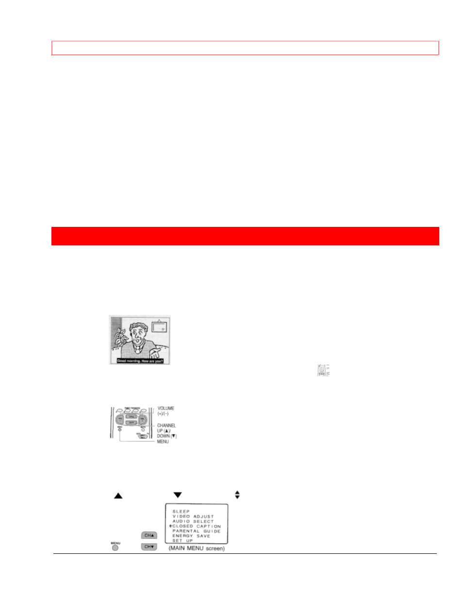 Closed caption | Hitachi 27CX01B User Manual | Page 16 / 44