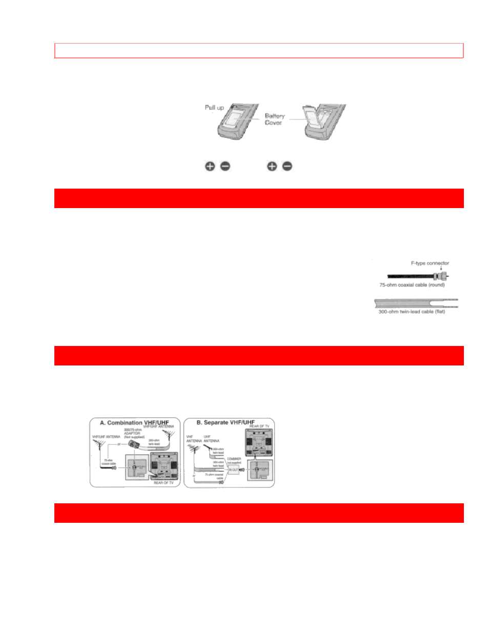 Antenna connections, Outdoor antenna connection, Cable tv (catv) connection | Hitachi 27CX01B User Manual | Page 8 / 44