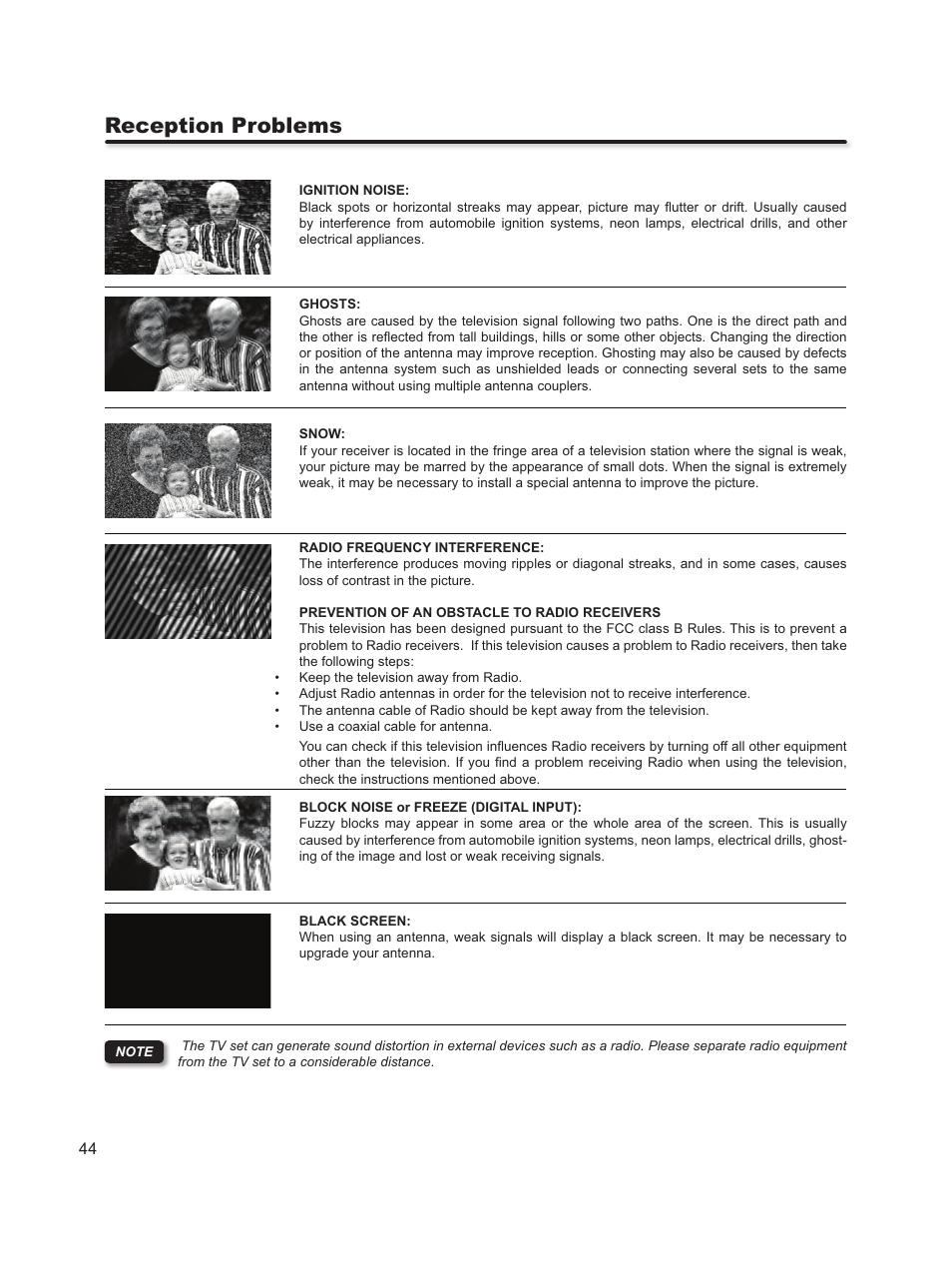 Reception problems | Hitachi L46S603  EU User Manual | Page 44 / 60