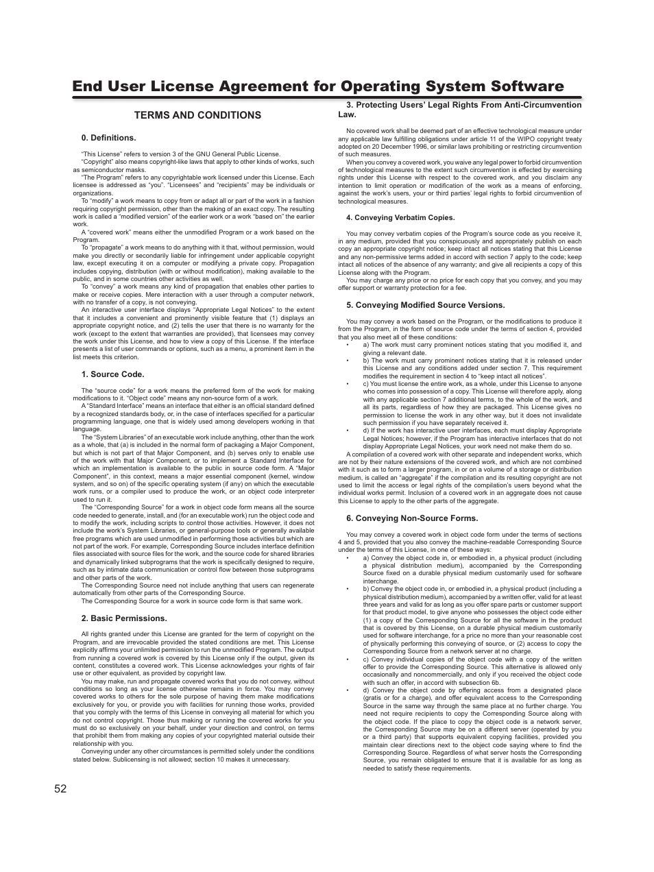 Terms and conditions | Hitachi L46S603  EU User Manual | Page 52 / 60