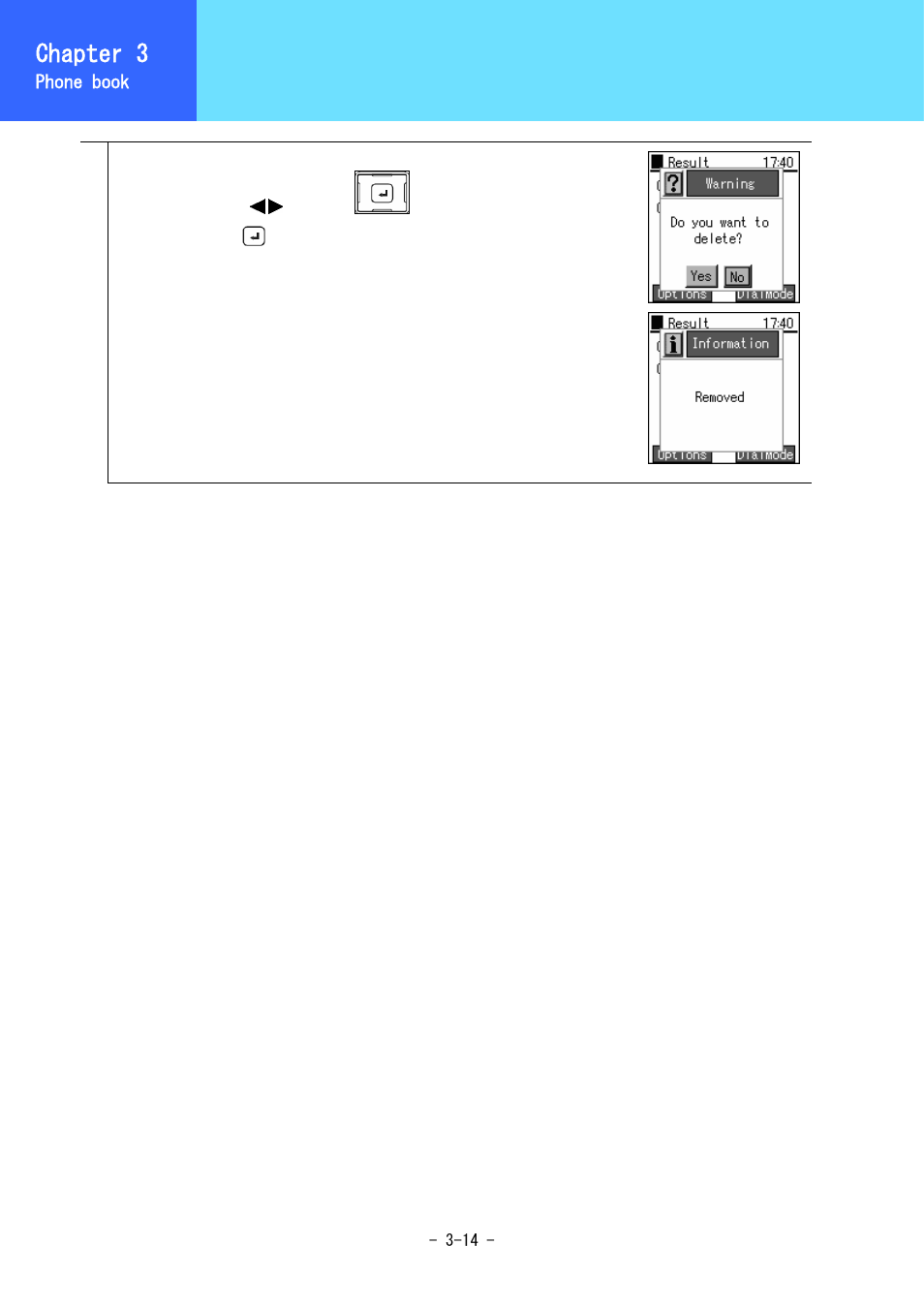 Deleting one item from phone book, Chapter 3 | Hitachi 3000 User Manual | Page 52 / 132