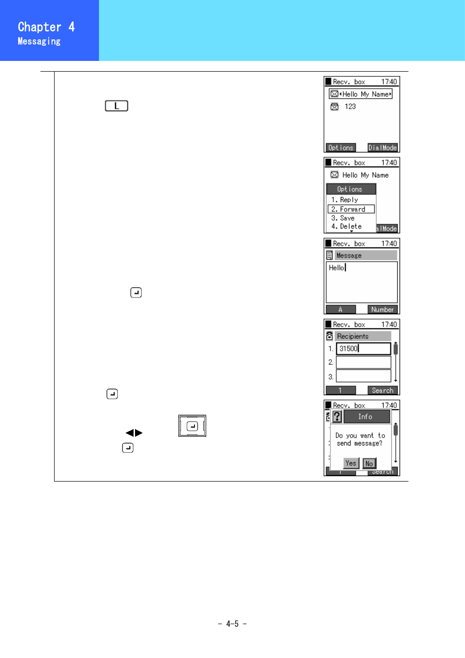Inbox, Chapter 3, Chapter 4 | Hitachi 3000 User Manual | Page 58 / 132