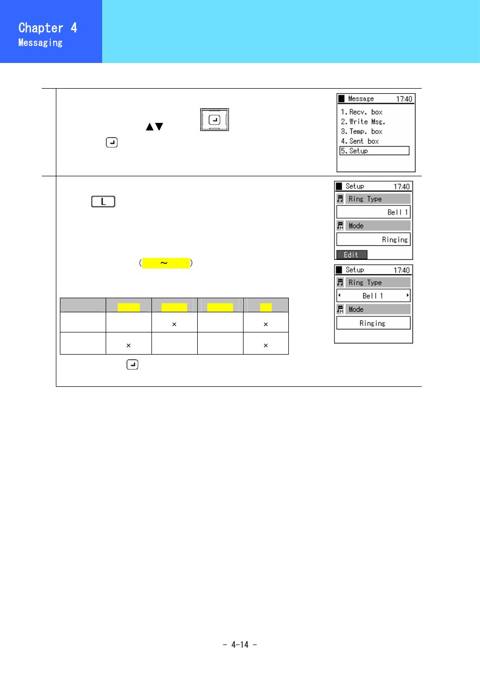 Setup, Chapter 3, Chapter 4 | Hitachi 3000 User Manual | Page 67 / 132