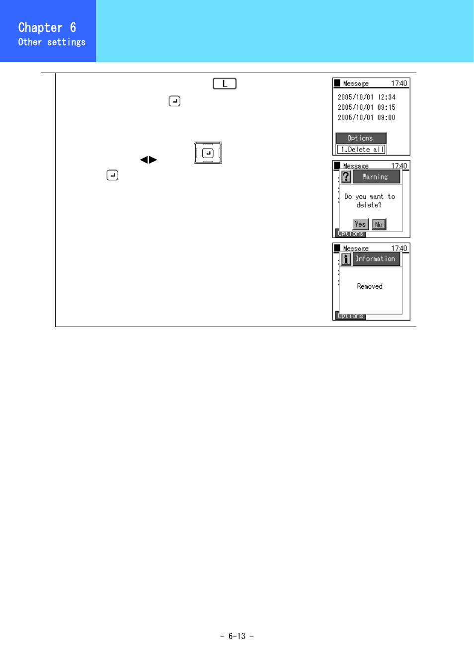 Log display, Chapter 6 | Hitachi 3000 User Manual | Page 92 / 132