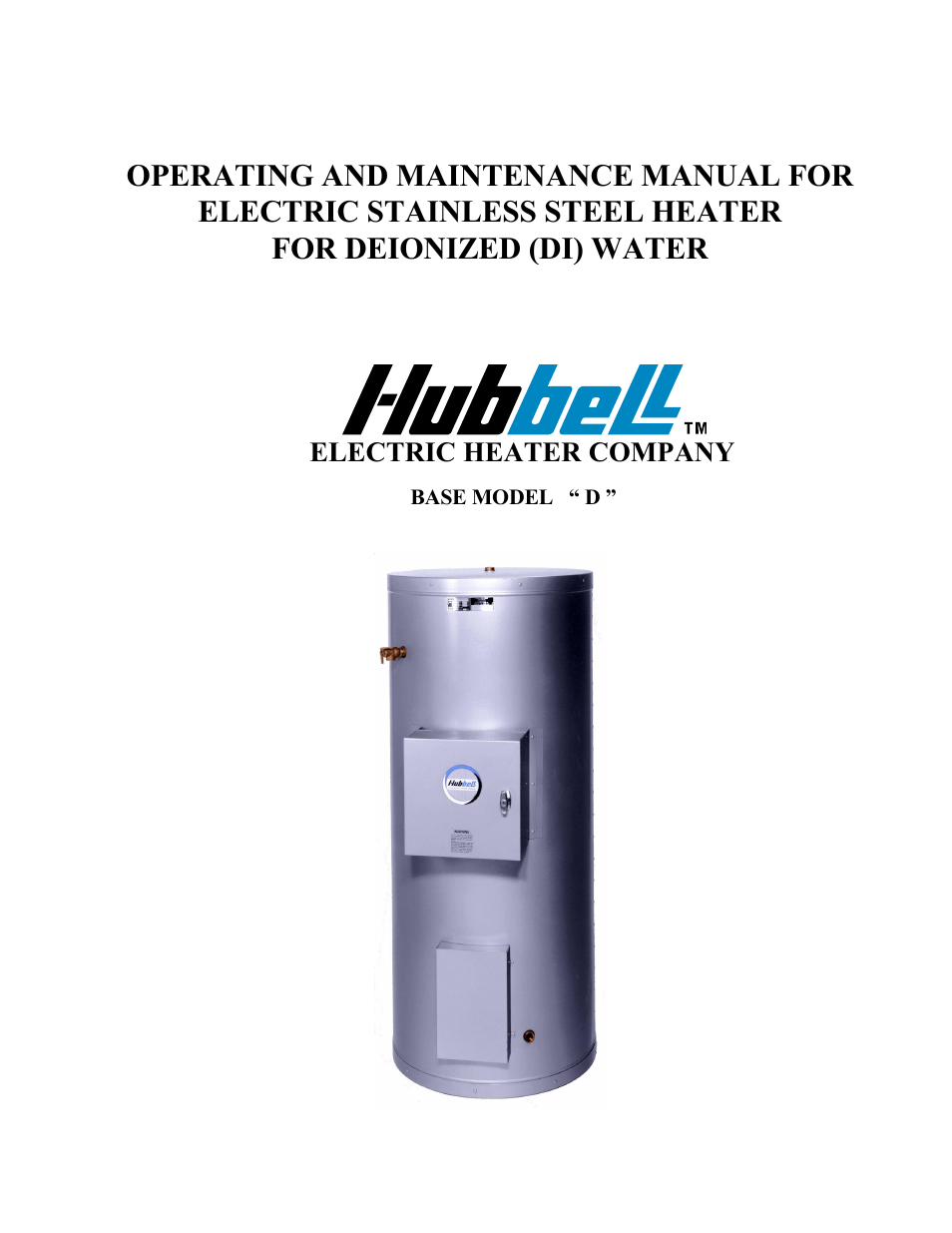 Hubbell Electric Heater Company D User Manual | 24 pages