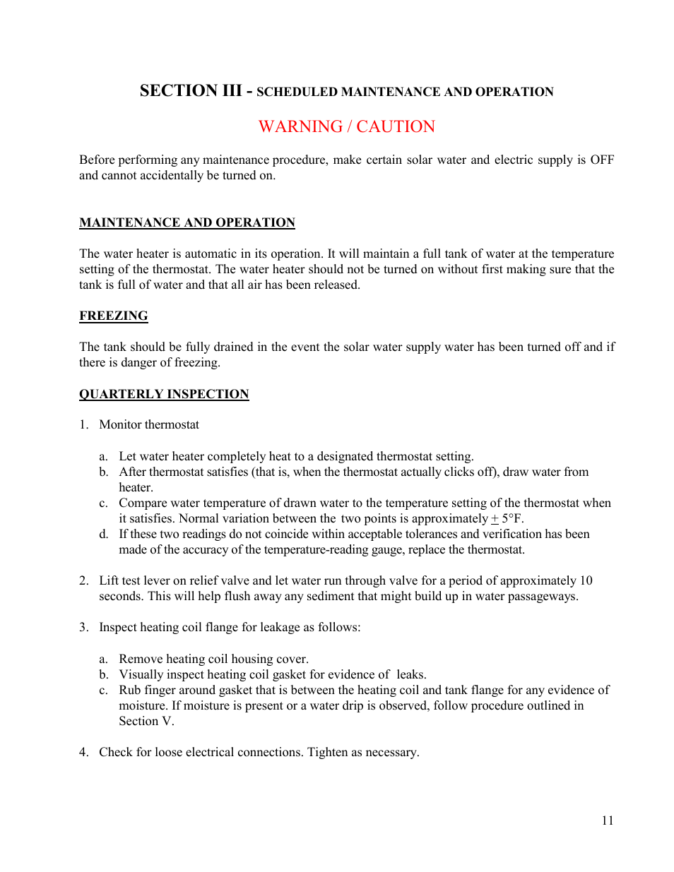 Warning / caution | Hubbell Electric Heater Company SLN User Manual | Page 11 / 22