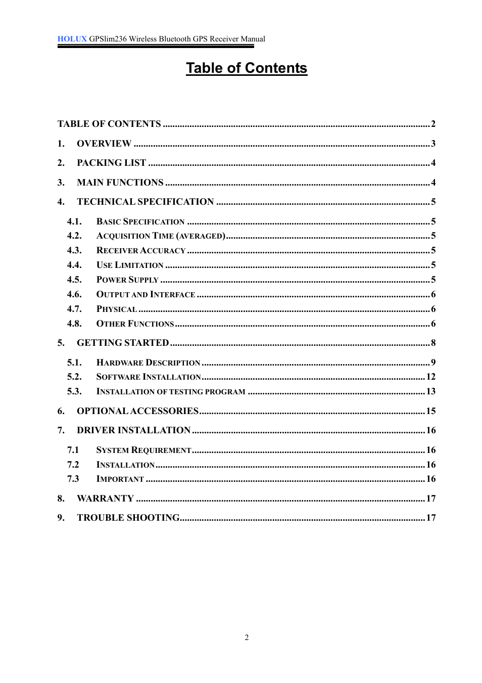 Holux GPSlim236 User Manual | Page 2 / 18