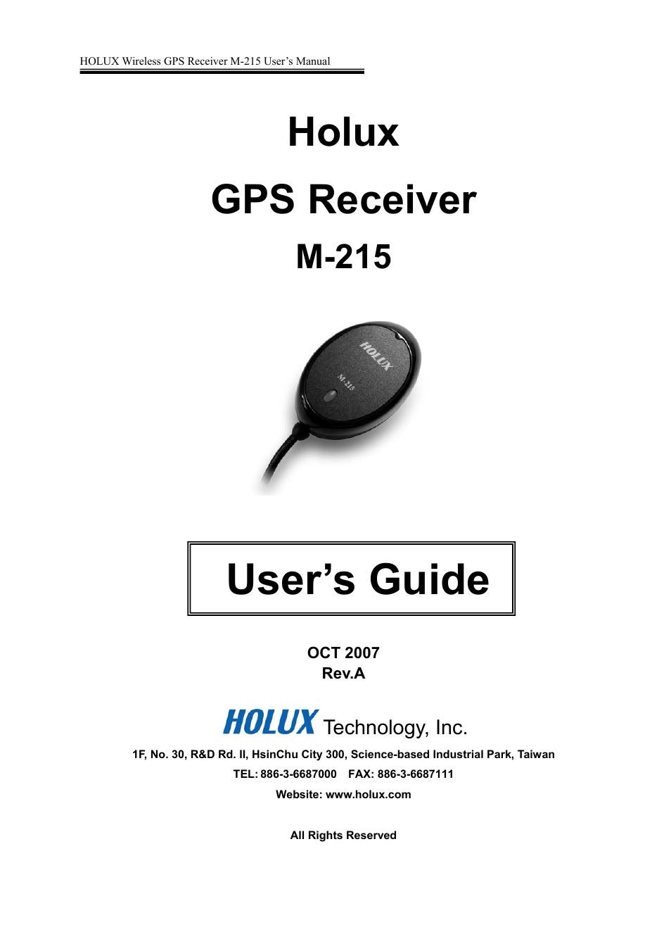 Holux M-215 User Manual | 18 pages