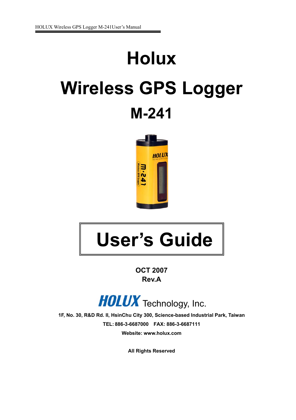 Holux M-241 User Manual | 39 pages