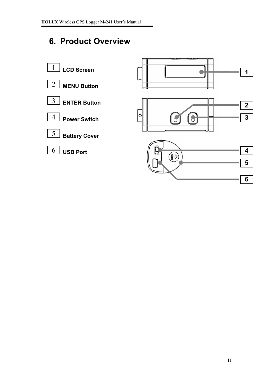 Product overview | Holux M-241 User Manual | Page 11 / 39