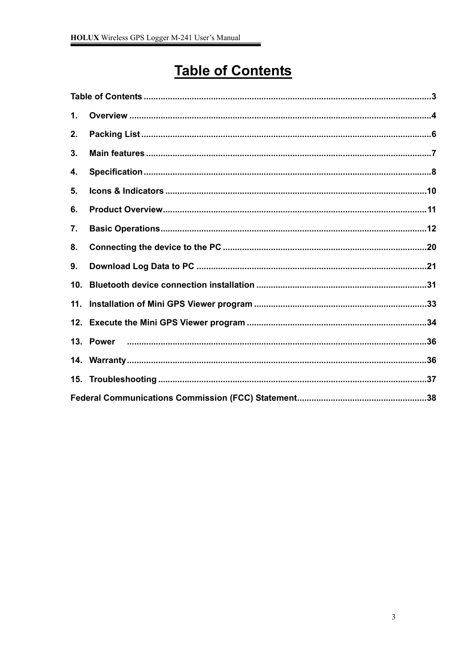 Holux M-241 User Manual | Page 3 / 39