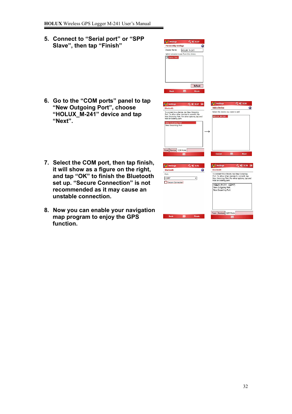 Holux M-241 User Manual | Page 32 / 39