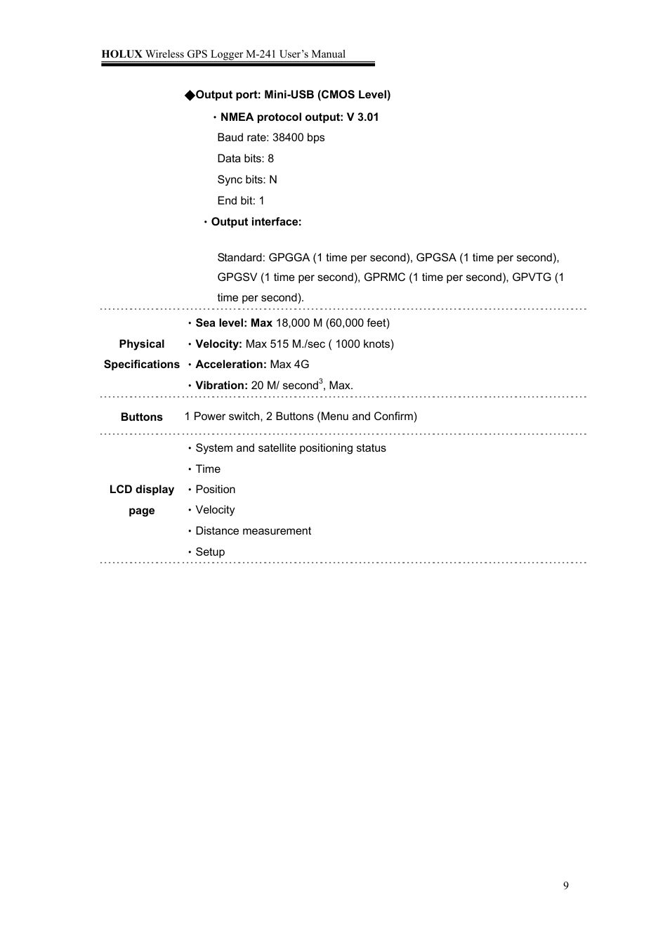 Holux M-241 User Manual | Page 9 / 39