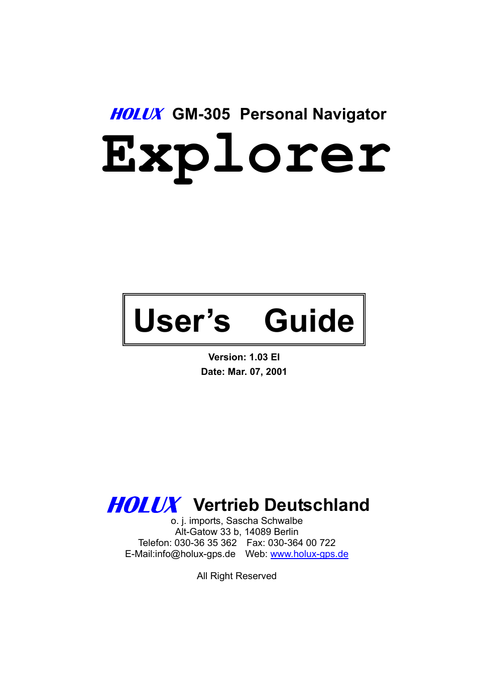 Holux GM-305 User Manual | 48 pages