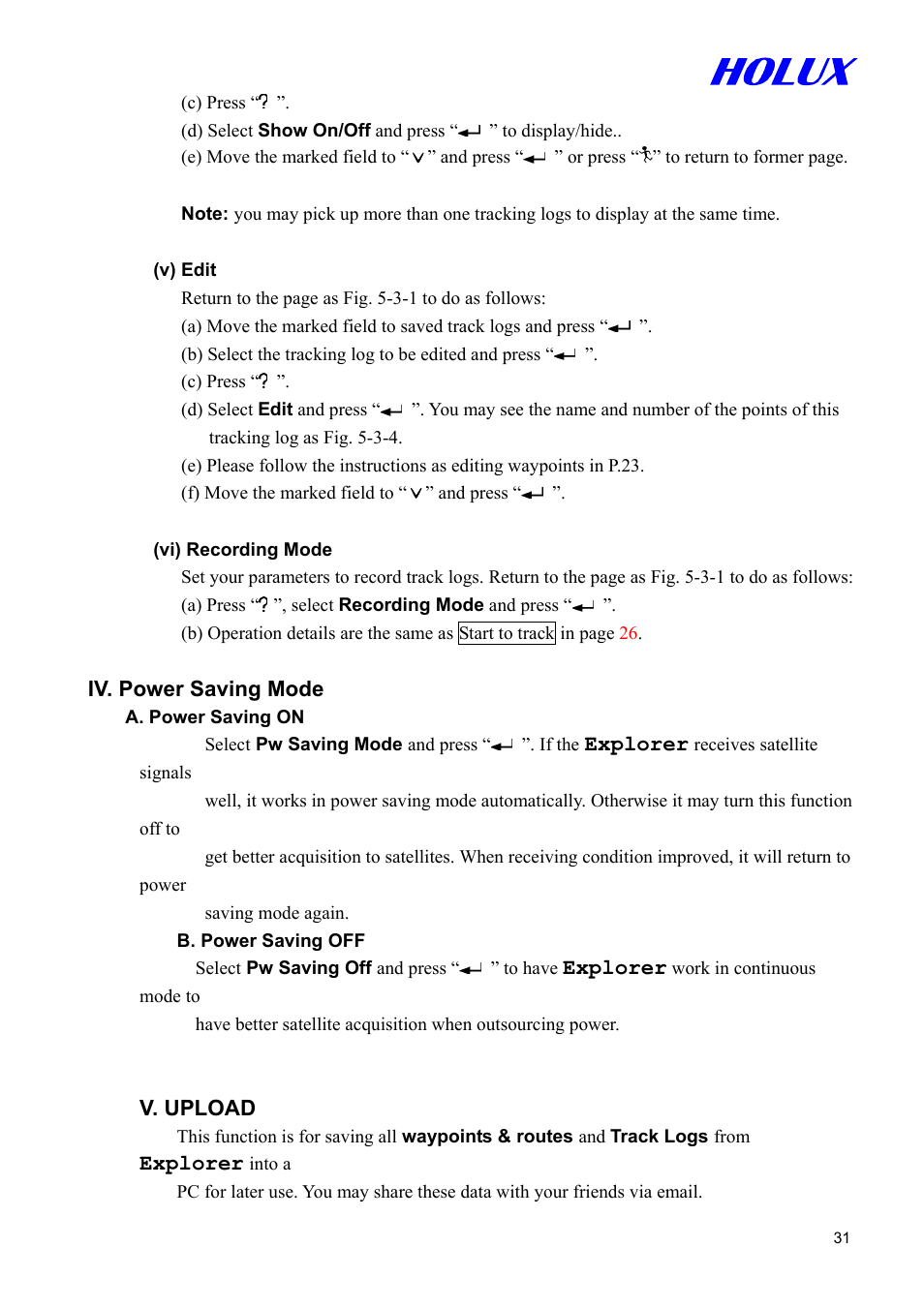 Holux GM-305 User Manual | Page 31 / 48