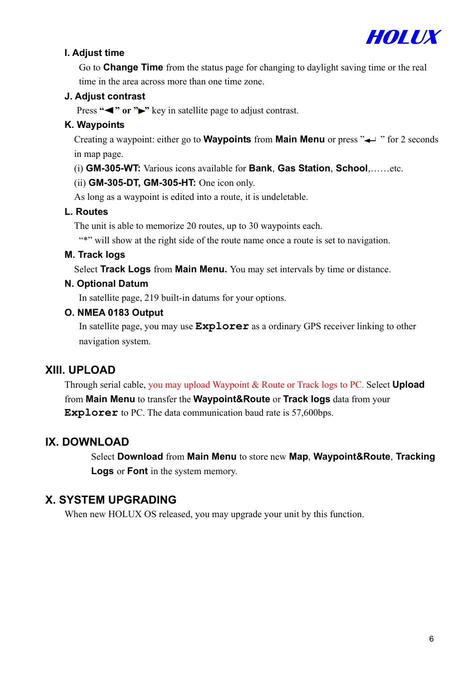 Holux GM-305 User Manual | Page 6 / 48