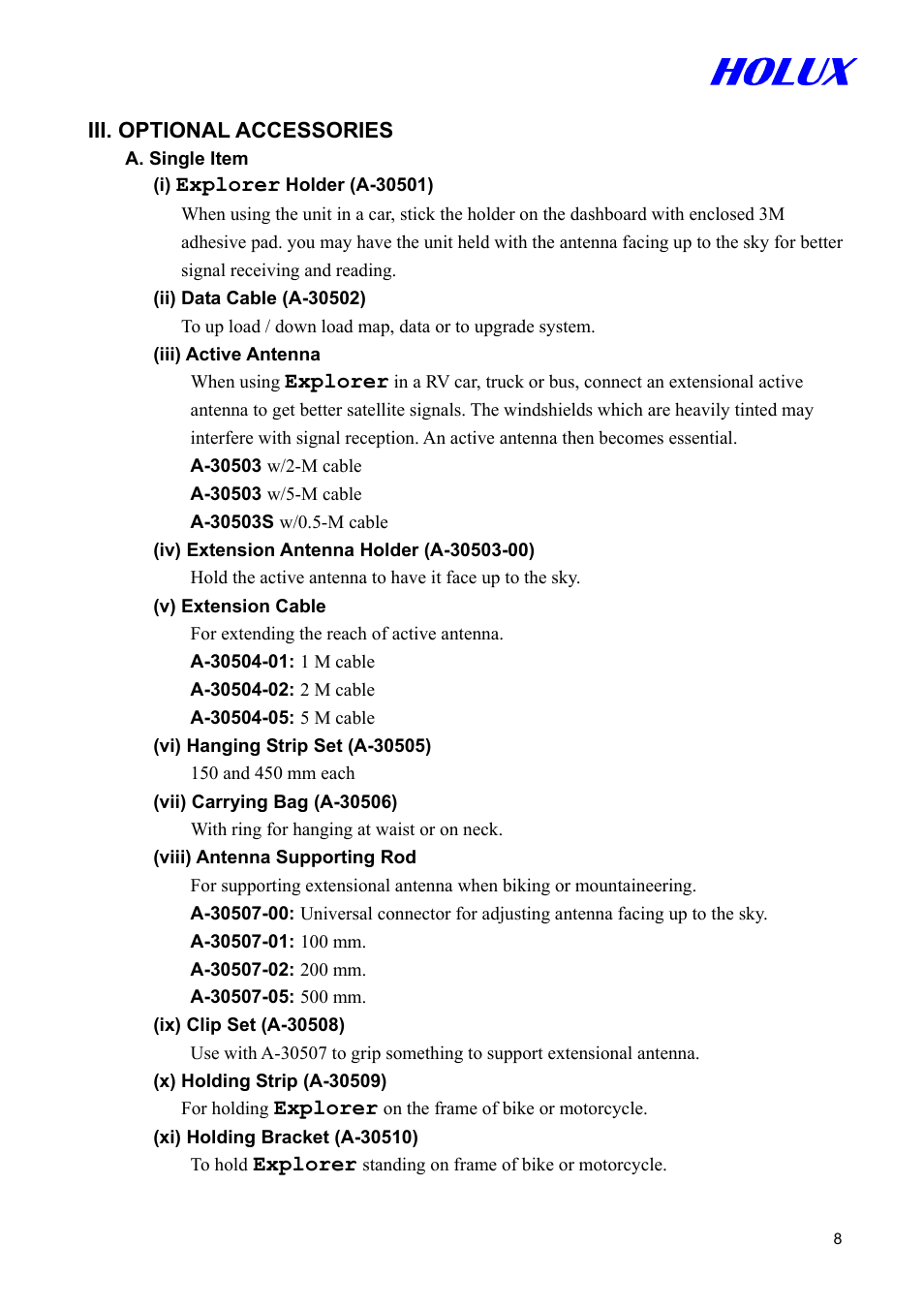 Holux GM-305 User Manual | Page 8 / 48