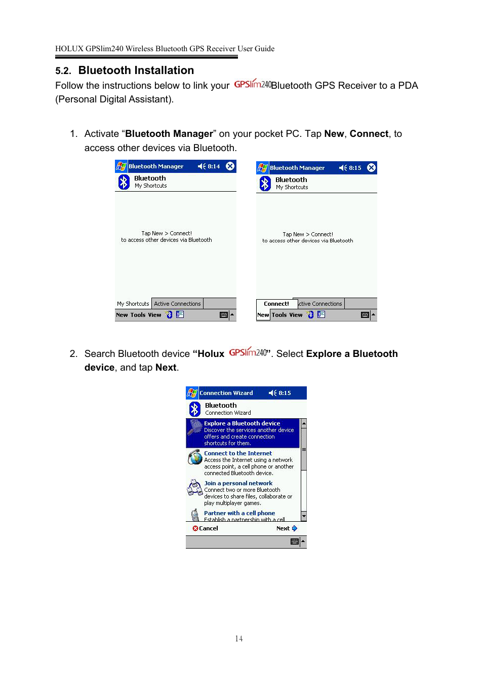 Holux GPSlim 240 User Manual | Page 14 / 25