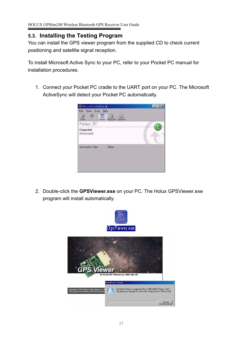 Holux GPSlim 240 User Manual | Page 17 / 25