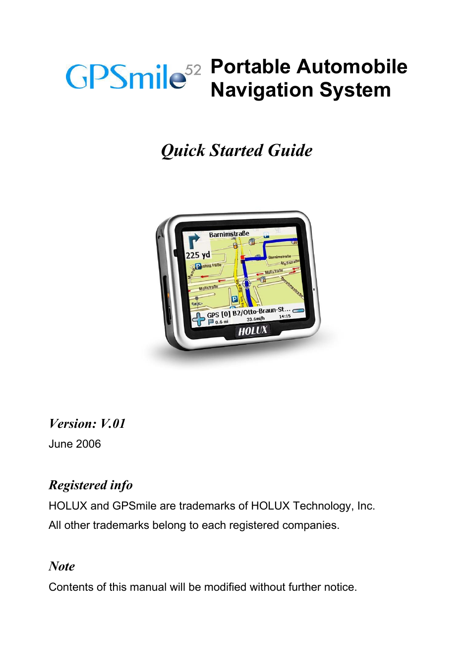 Holux GPSmile 52 User Manual | 7 pages