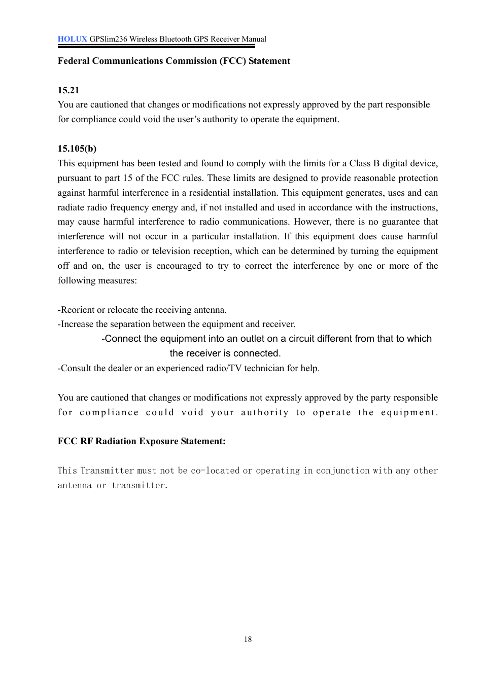 Holux 236 User Manual | Page 18 / 18