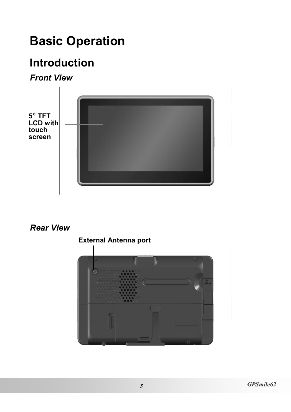 Basic operation, Introduction | Holux NAV SLIM GPSMILE62 User Manual | Page 11 / 53