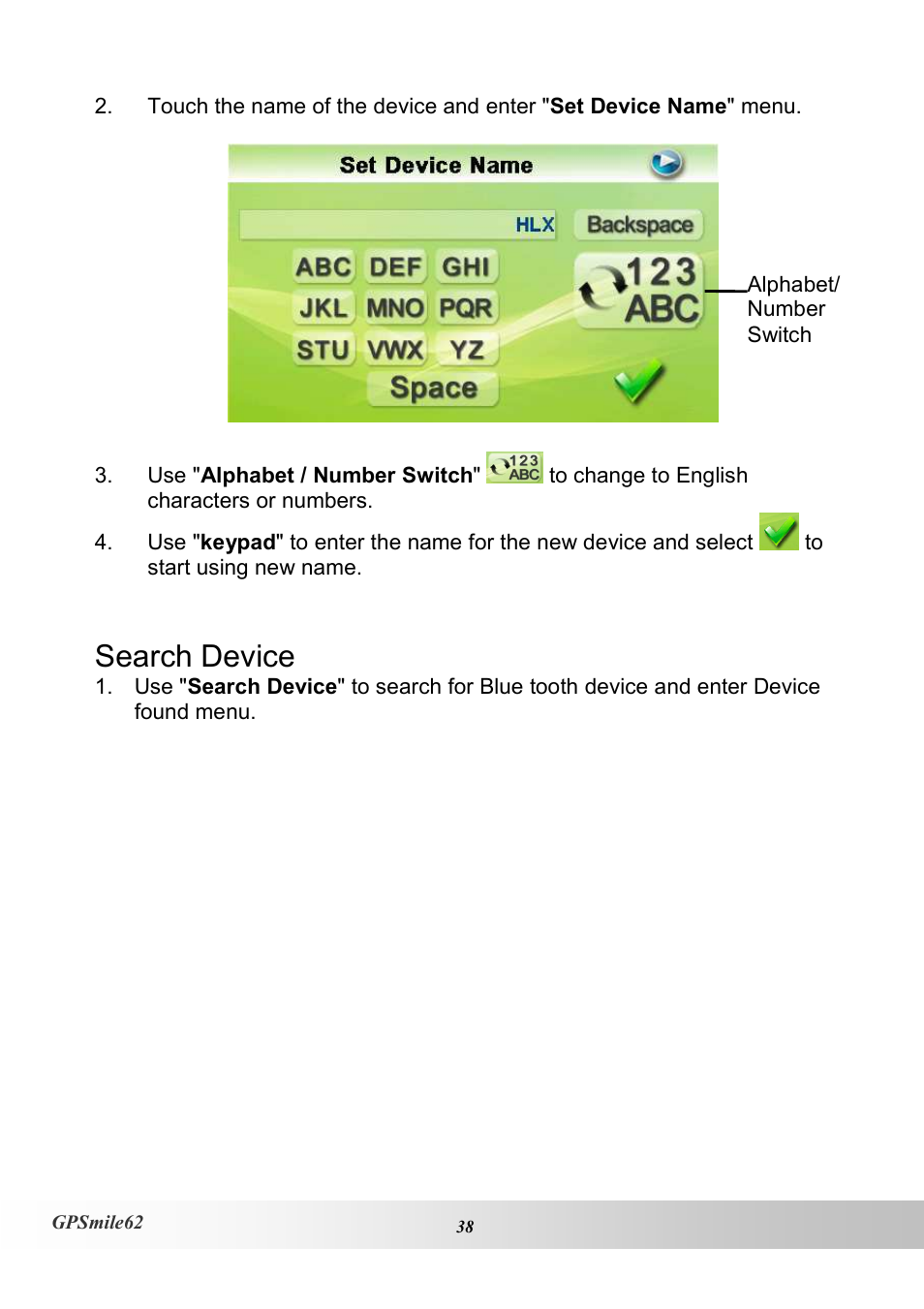 Search device | Holux NAV SLIM GPSMILE62 User Manual | Page 44 / 53