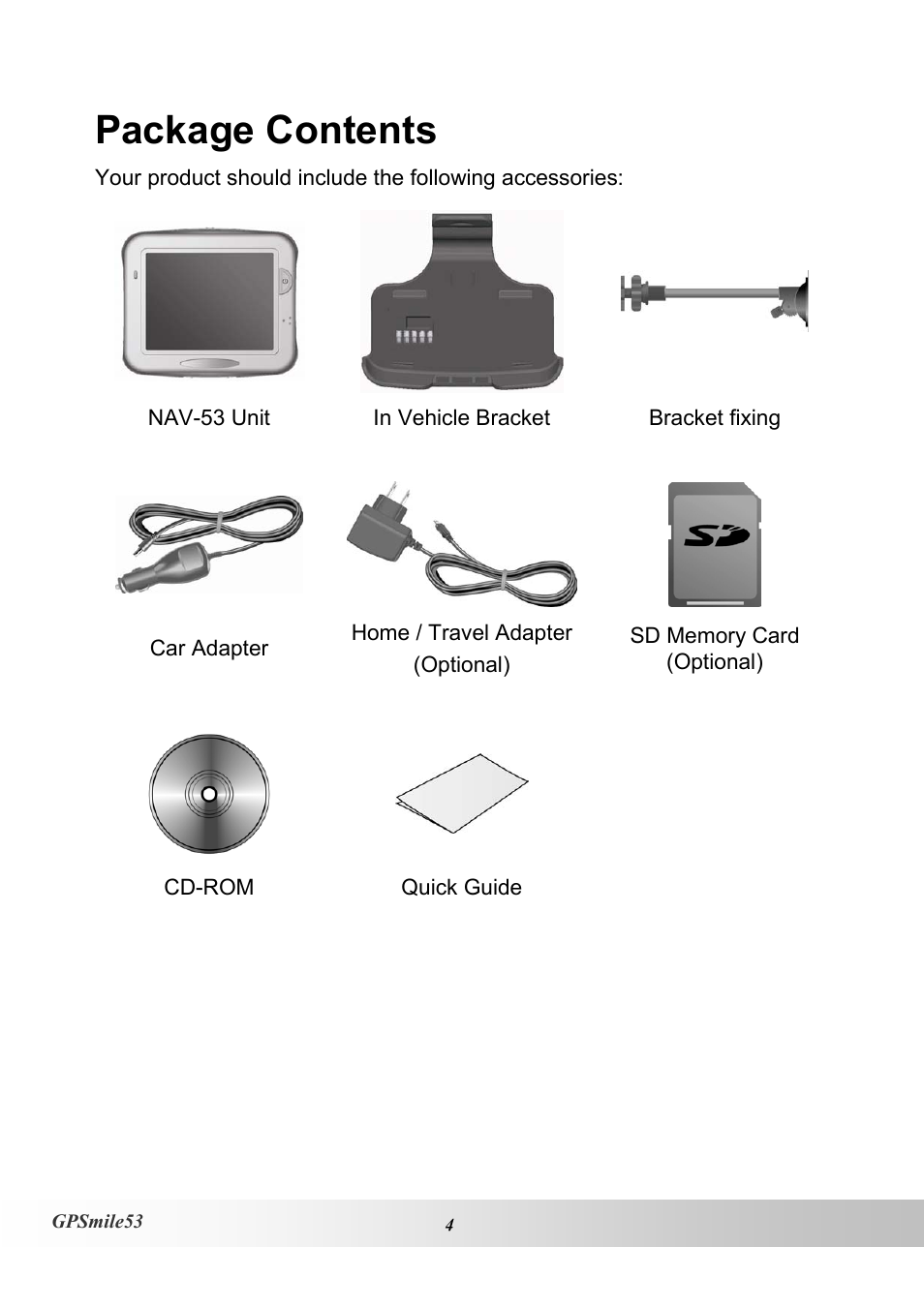 Package contents | Holux GPSmile53 User Manual | Page 12 / 43