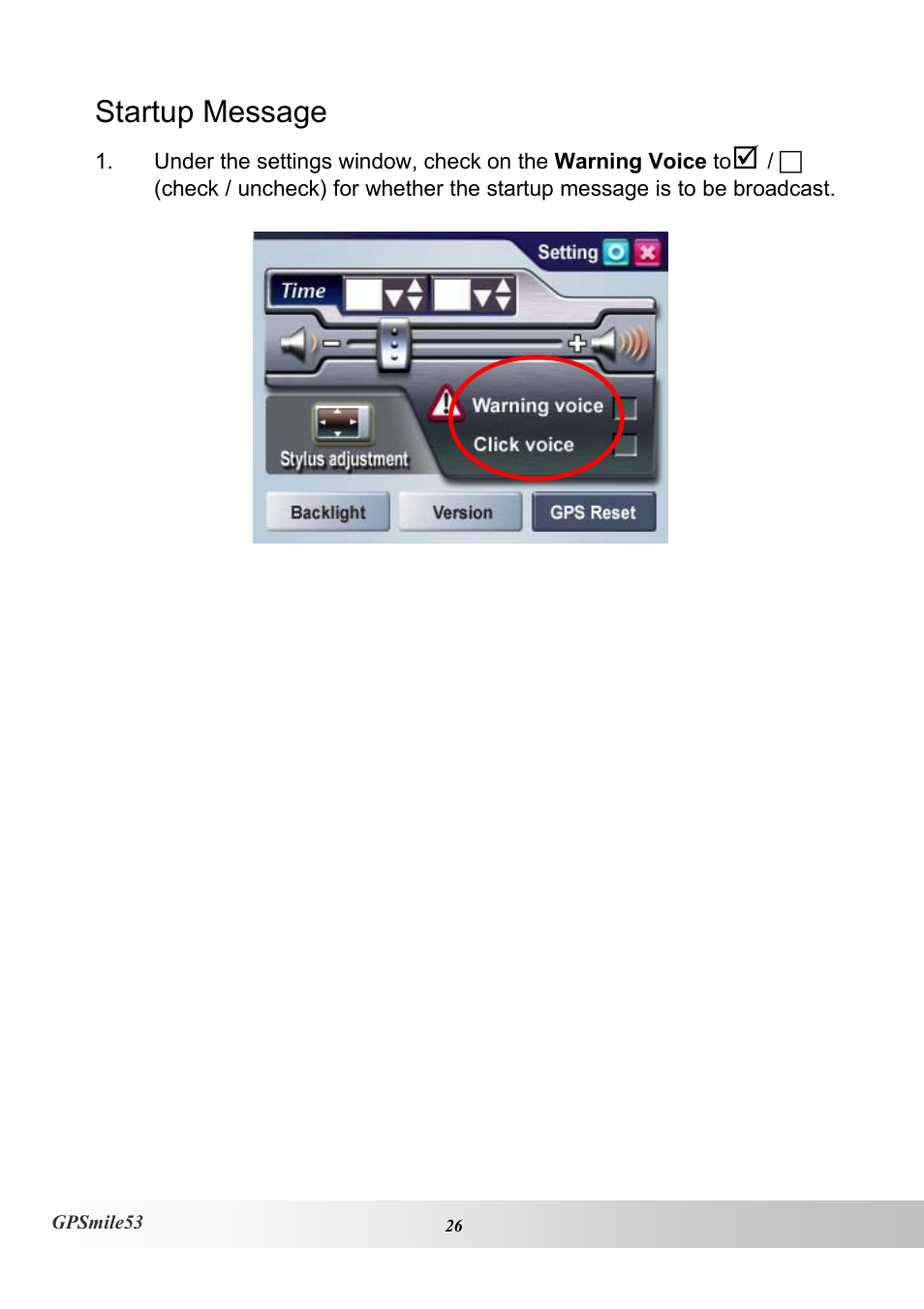 Startup message | Holux GPSmile53 User Manual | Page 34 / 43