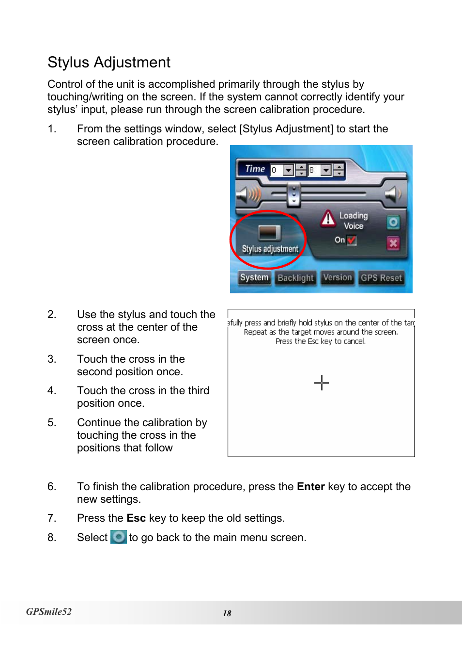Stylus adjustment | Holux V1.02 User Manual | Page 28 / 38