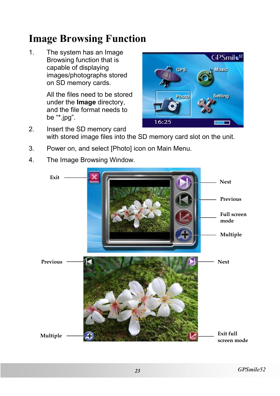 Image browsing function | Holux V1.02 User Manual | Page 33 / 38