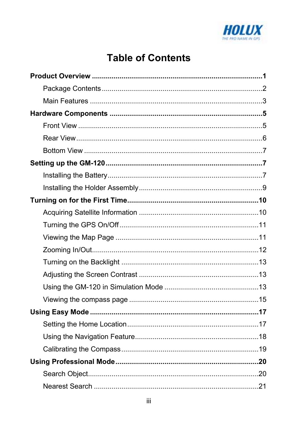 Holux GM-120 User Manual | Page 4 / 78