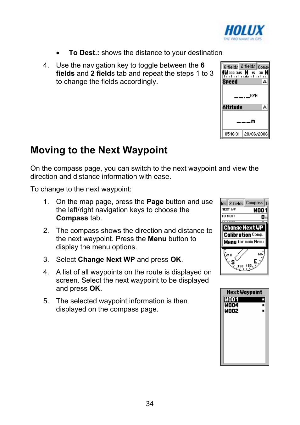 Moving to the next waypoint | Holux GM-120 User Manual | Page 41 / 78