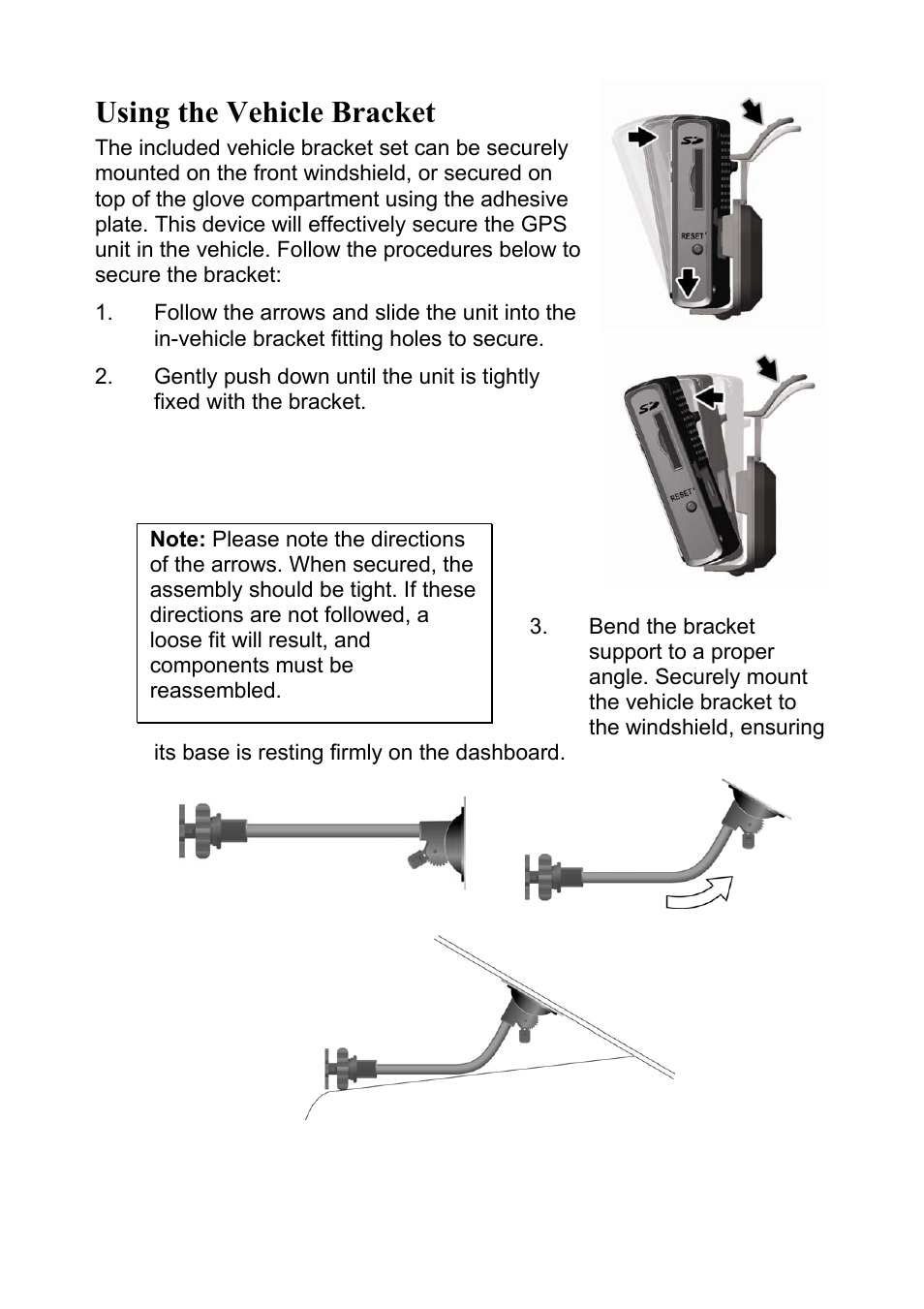 Using the vehicle bracket | Holux GPSmile 55 User Manual | Page 5 / 7