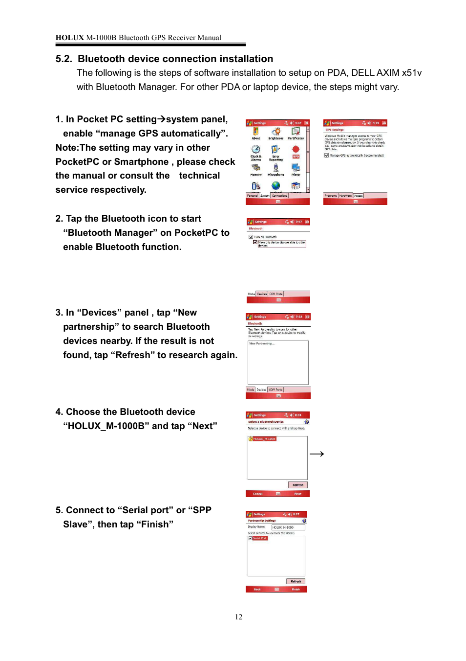 Holux M-1000B User Manual | Page 12 / 18