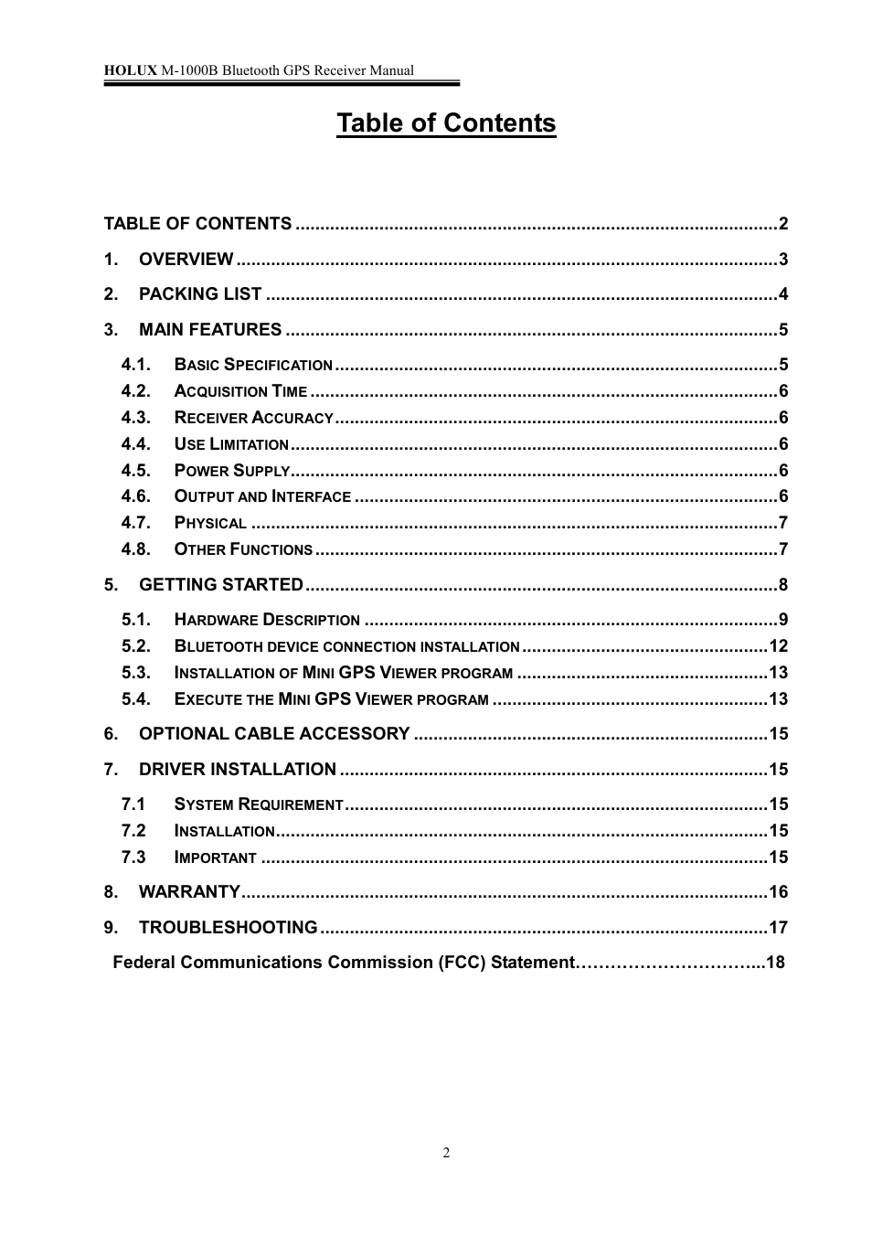 Holux M-1000B User Manual | Page 2 / 18