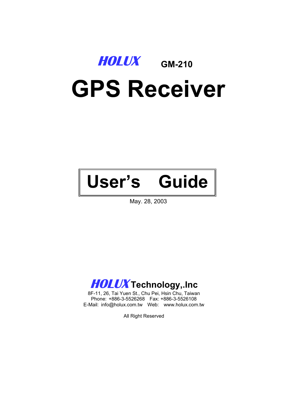 Holux GM-210 User Manual | 14 pages